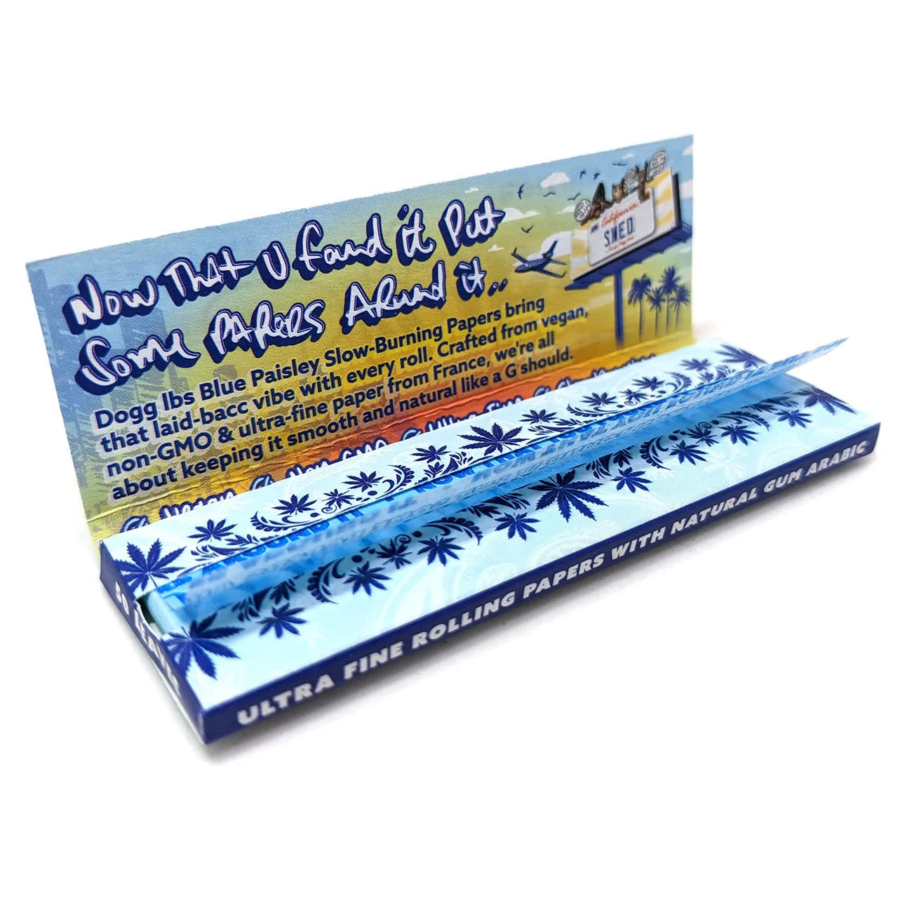 Dogg lbs - Blue Paisley Rolling Papers - 1 1/4 - 50ct Single - SWED Dogg lbs - Blue Paisley Rolling Papers - 1 1/4 - 50ct Single - SWED
